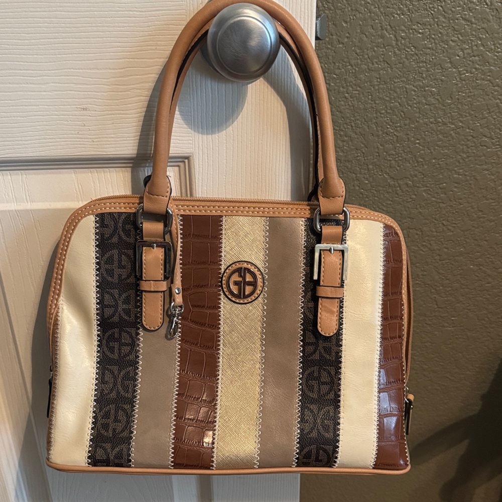 Giani Bernini Chic Brown and Cream Satchel